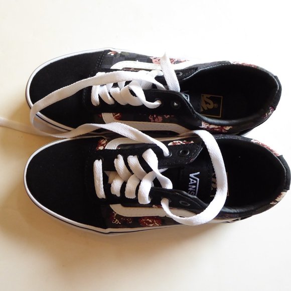 Vans Little Girl USA Size 13 Flowers & Checks Sneakers NIB - Picture 11 of 16